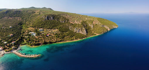 Aerial view of Kitries fish village at dusk