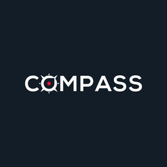compass typography logo black white