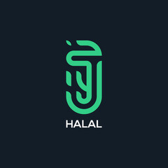 HALAL calligraphic typography logo geometric 