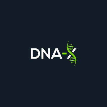 DNA X typography logo abstract