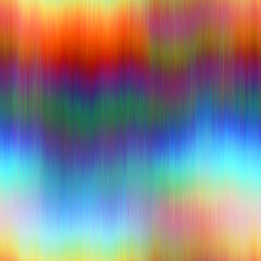Seamless techno glitch RGB monitor noise rainbow. High quality illustration. Repeat pattern neon spectrum. Futuristic bad signal computer screen failure. Red green and blue distortion blur effect.