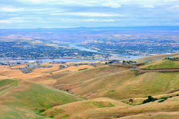 Fototapeta na wymiar Lewiston Idaho view from Lewiston Hill Overlook