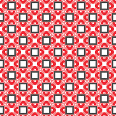 Obraz premium Vector seamless pattern texture background with geometric shapes, colored in red, dark grey, white colors.