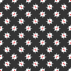 Vector seamless pattern texture background with geometric shapes, colored in black, red, white colors.