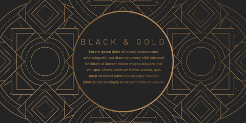 Black and Gold Pattern Background