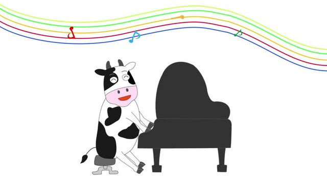令和三年の新年をお祝ってコンサートを開催してる牛たち。