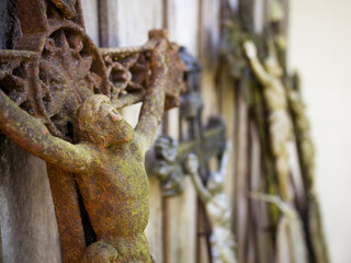 old rusty crucifix at a cementary