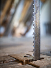 Saw at a carpenters working place