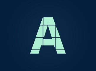 A letter logo, vector desing font.  Made of knife cut. For logo, brand label, design elements, corporate identity, application & more. IsolatedEps10 illustration