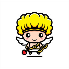 cute eros god character vector design