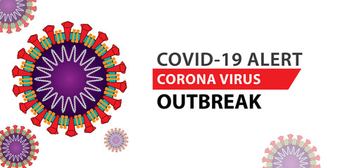 Virus pandemic outbreak alert design concept. Corona virus or Covid-19 outbreak and influenza infection in 2020, suitable for banners, web posts and panels 