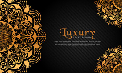 Luxury mandala background with floral ornament pattern. Hand drawn gold mandala design. Vector mandala template for decoration invitation, cards, wedding, logos, cover, brochure, flyer, banner.