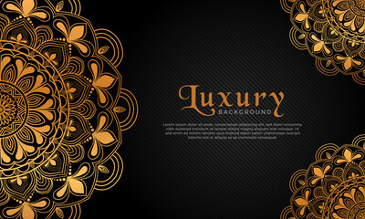 Luxury mandala background with floral ornament pattern. Hand drawn gold mandala design. Vector mandala template for decoration invitation, cards, wedding, logos, cover, brochure, flyer, banner.