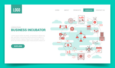 business incubator concept with circle icon for website template or landing page banner homepage