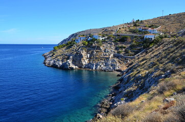 Naklejka premium Natural landscape of Hydra in Greece