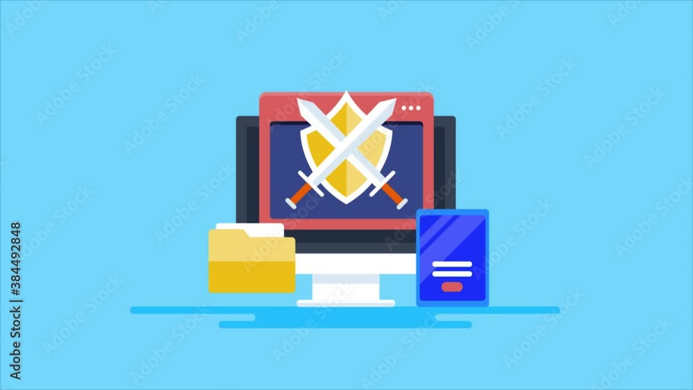 Aufkleber internet security & data protection concept. shield with sword, secure password login access, data p