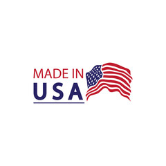 Made in usa logo design. Flag made america american states flags product badge quality patriotic labels emblem star ribbon sticker,Vector illustration
