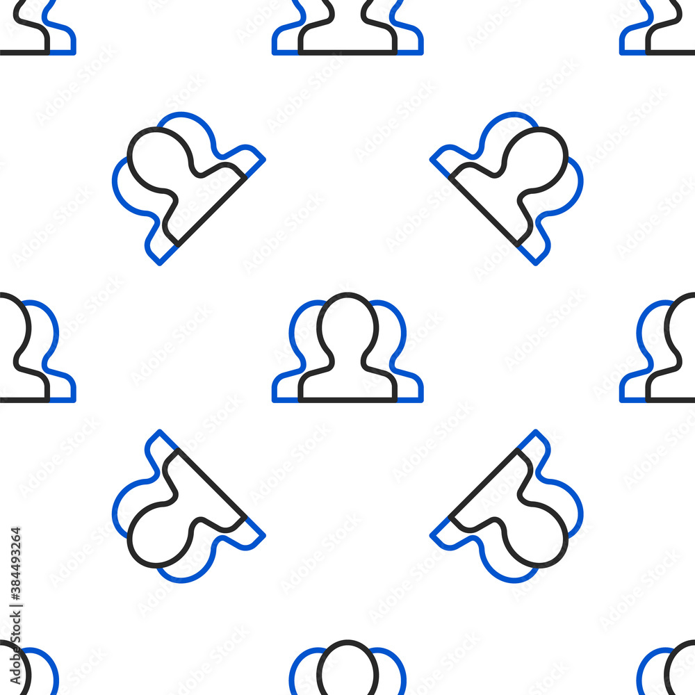 Poster line users group icon isolated seamless pattern on white background. group of people icon. business 