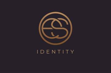 Fototapeta premium Abstract initial letter E and S logo,usable for branding and business logos, Flat Logo Design Template, vector illustration