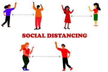 people maintaining social distance during pandemic