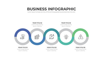 Timeline business infographic 5 step template vector EPS 10 File