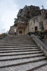 Fototapeta premium view of the sassi of Matera city located on a rocky outcrop in Basilicata
