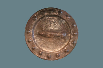 Antique, medieval copper plate from Europe.