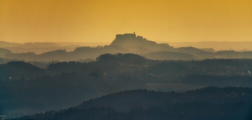 sunrise over the castle