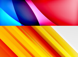 Geometric abstract backgrounds with various modern designs. Vector illustrations for covers, banners, flyers and posters and other templates