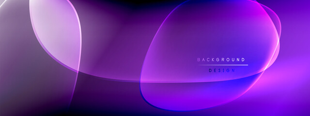 Vector abstract background - liquid bubble shapes on fluid gradient with shadows and light effects. Shiny design template for text