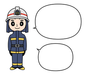 消防士吹き出しイラスト