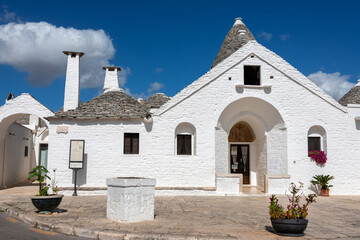 the trullo is a type of conical construction in traditional dry stone from Alberobello in Puglia