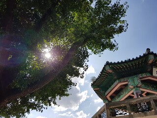 octagonal and sunlight with clear sky