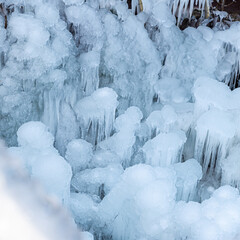 close up of ice crystals. Icicles.