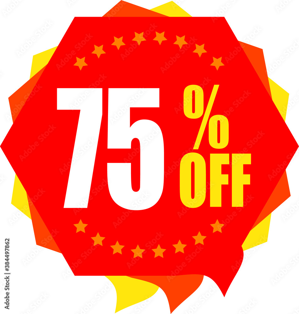 Wall mural Percentage off sale tag, Banner design template vector illustration