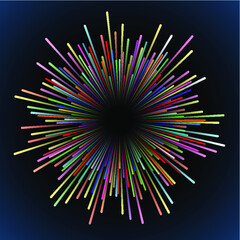 Abstract multicolored fireworks explosion
