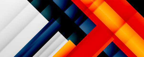 Fototapeta premium Geometric abstract backgrounds with shadow lines, modern forms, rectangles, squares and fluid gradients. Bright colorful stripes cool backdrops