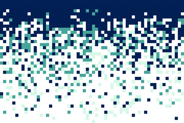 Fading pixel pattern background.Blue and white gradient pixel background. Vector illustration.