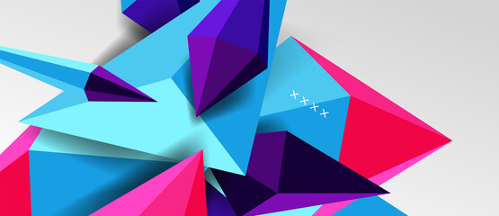 3d low poly abstract shape background vector illustration