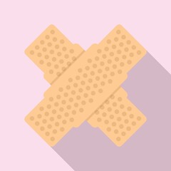 Tattoo plaster icon. Flat illustration of tattoo plaster vector icon for web design