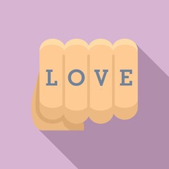 Obraz premium Tattoo fist icon. Flat illustration of tattoo fist vector icon for web design