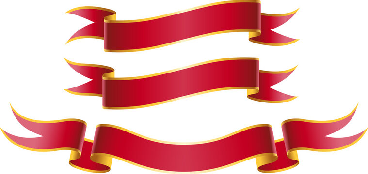 drei rotgoldene Banderolen in Variationen c