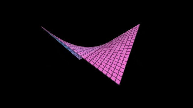 Hyperbolic paraboloid rotating . Seamless looping 3d animation rendering