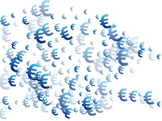 Euro blue symbols scatter currency vector 