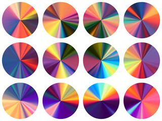 circular metallic gradient web elements vector 