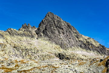 Maly Lodowy Szczyt (Siroka veza) - peak seen from the side of the Starolesna Valley (Velka Studena...