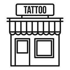 Tattoo studio building icon. Outline tattoo studio building vector icon for web design isolated on white background