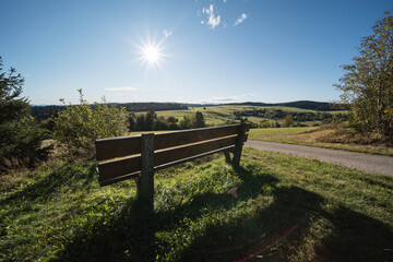 bench in a beautiful landscape in southern Germany near Herrischried