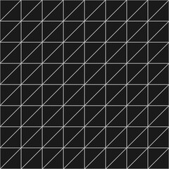Geometric seamless pattern with triangular cells in black and white