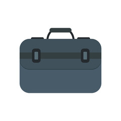 Blue suitcase in a flat style. Business suitcase icon. Isolated, vector.